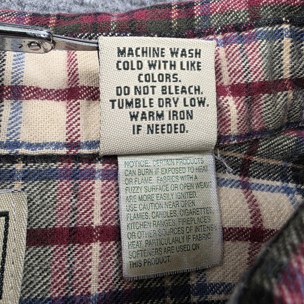 Vintage LL Bean Shirt Mens XXL Red Green Plaid Cotton Flannel Button Down Canada - Picture 14 of 15
